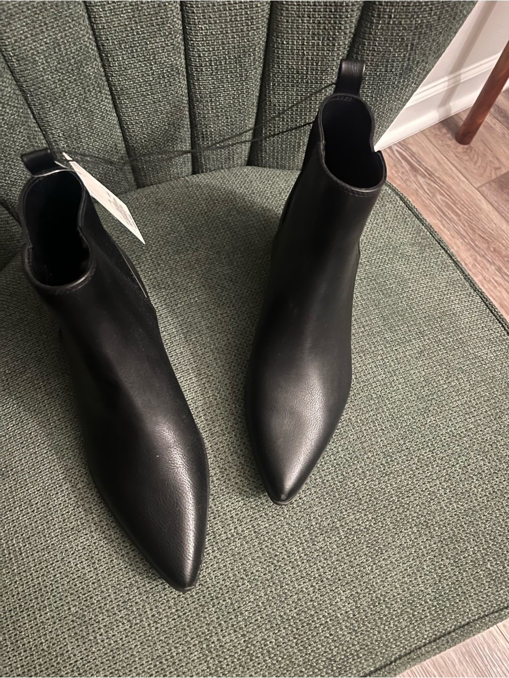 a new day Black Pointed Toe Chelsea Ankle Boots NWT